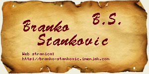 Branko Stanković vizit kartica